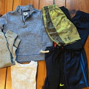 Blue Quarter-Zip Pullover and Athletic Shorts Bundle